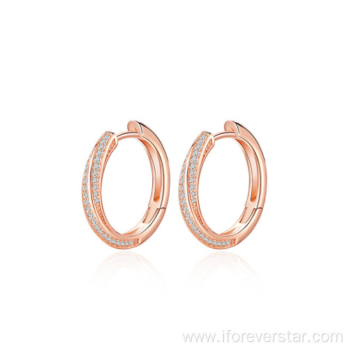 Trendy Twisted Gold Plated Sterling Silver 925 Earrings